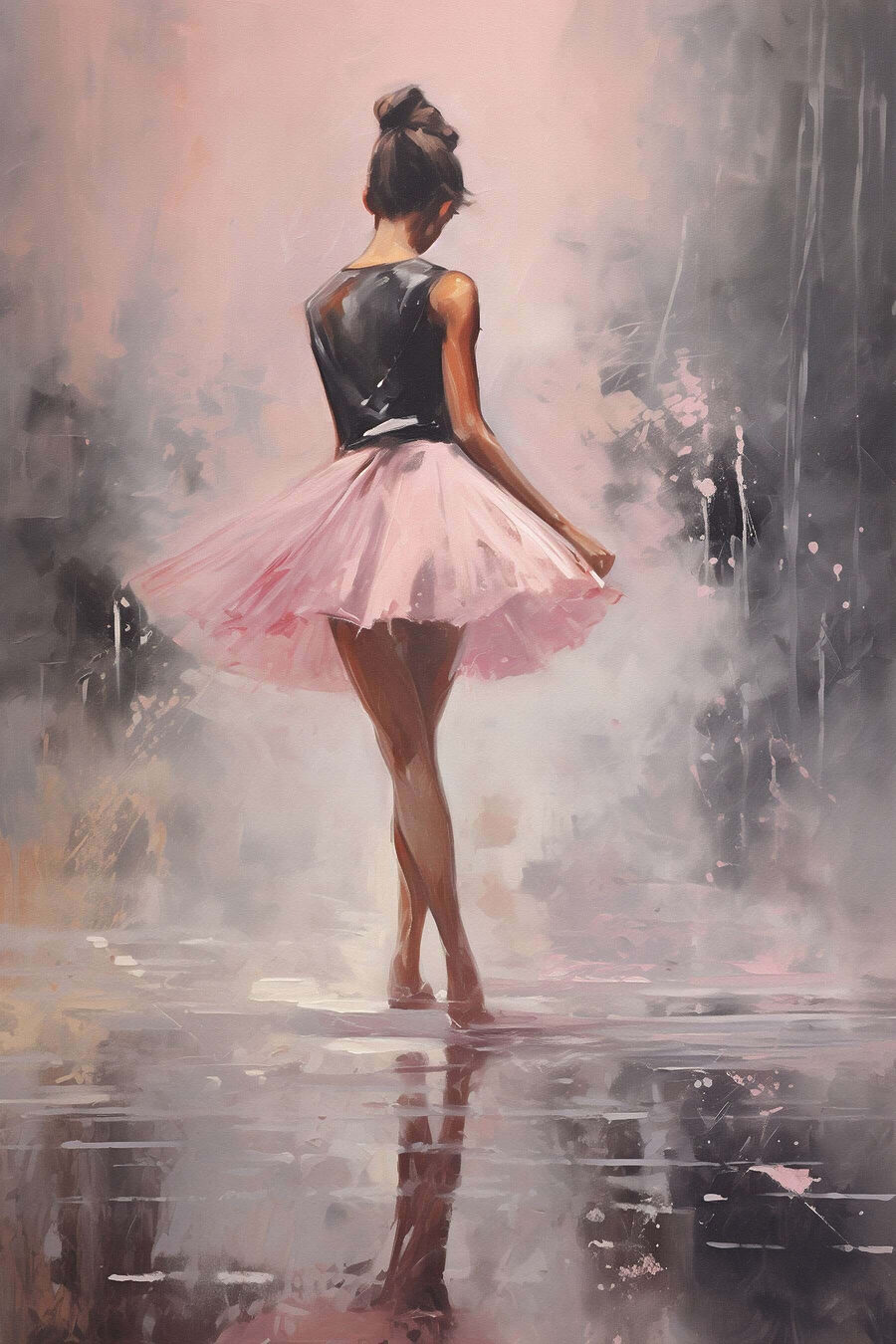Ballerina met roze tutu — volledig ontwerp