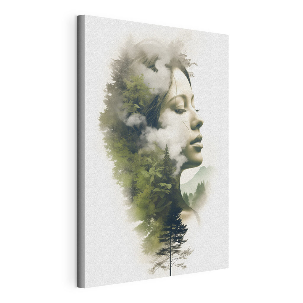 Stil profiel in bosnevel, gespannen canvas met doorlopende rand