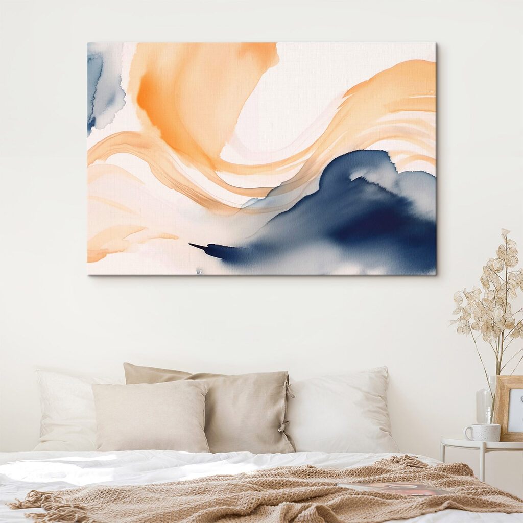 Perzikgolven tussen blauwe inkt — interieur 2