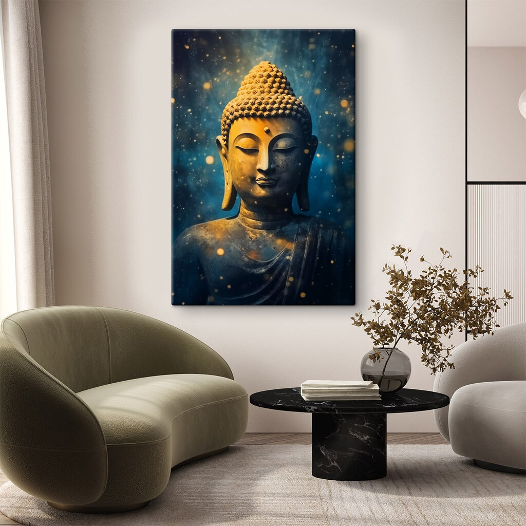 Boeddha in blauw sterrenlicht — interieur 2