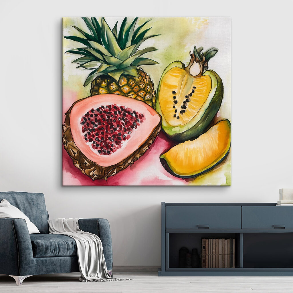 Tropisch fruit in waterverf — interieur 1