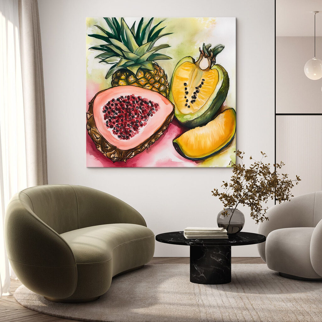 Tropisch fruit in waterverf — interieur 2