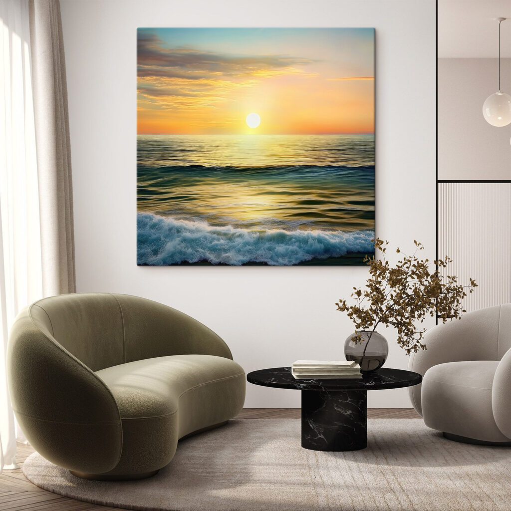 Gouden zon boven zeehorizon — interieur 2