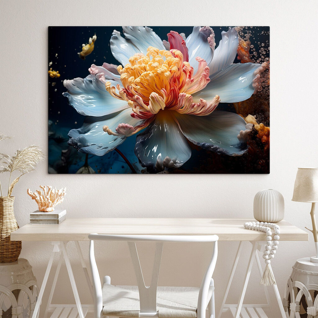 Blauwe bloem, oranje hart — interieur 2