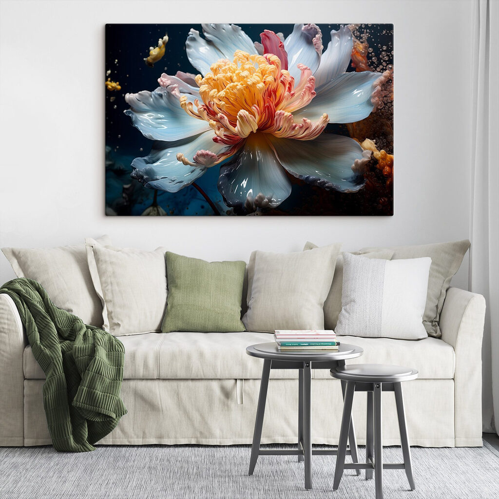 Blauwe bloem, oranje hart — interieur 3