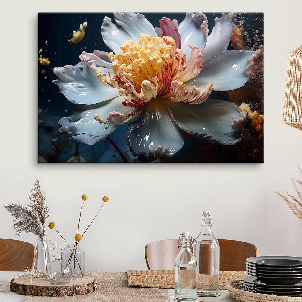 Blauwe bloem, oranje hart — interieur 1