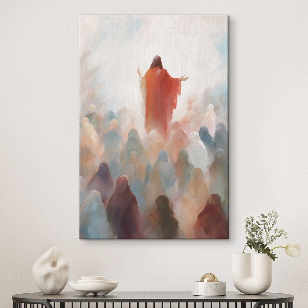 Rode mantel boven menigte — interieur 1