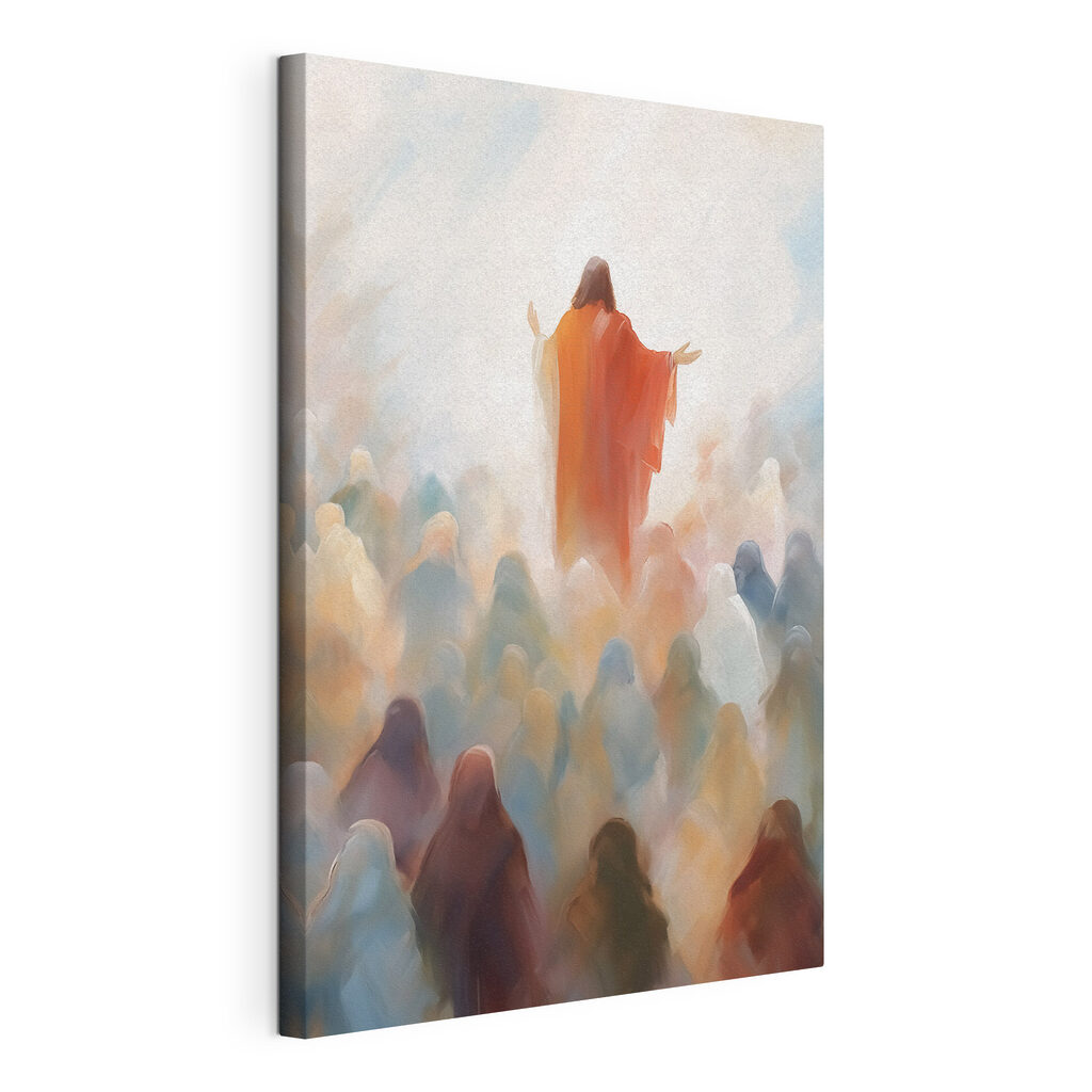 Rode mantel boven menigte — productweergave