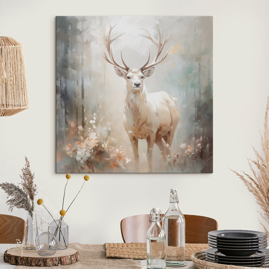 Wit hert in bosnevel — interieur 2