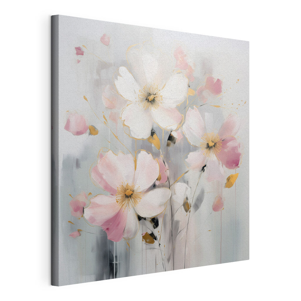 Witte bloemen met rozetinten — productweergave