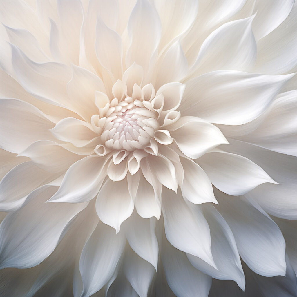 Witte bloem, parelvormig hart — volledig ontwerp