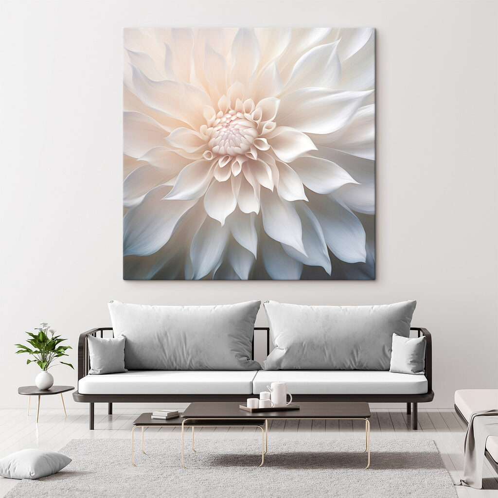 Witte bloem, parelvormig hart — interieur 2