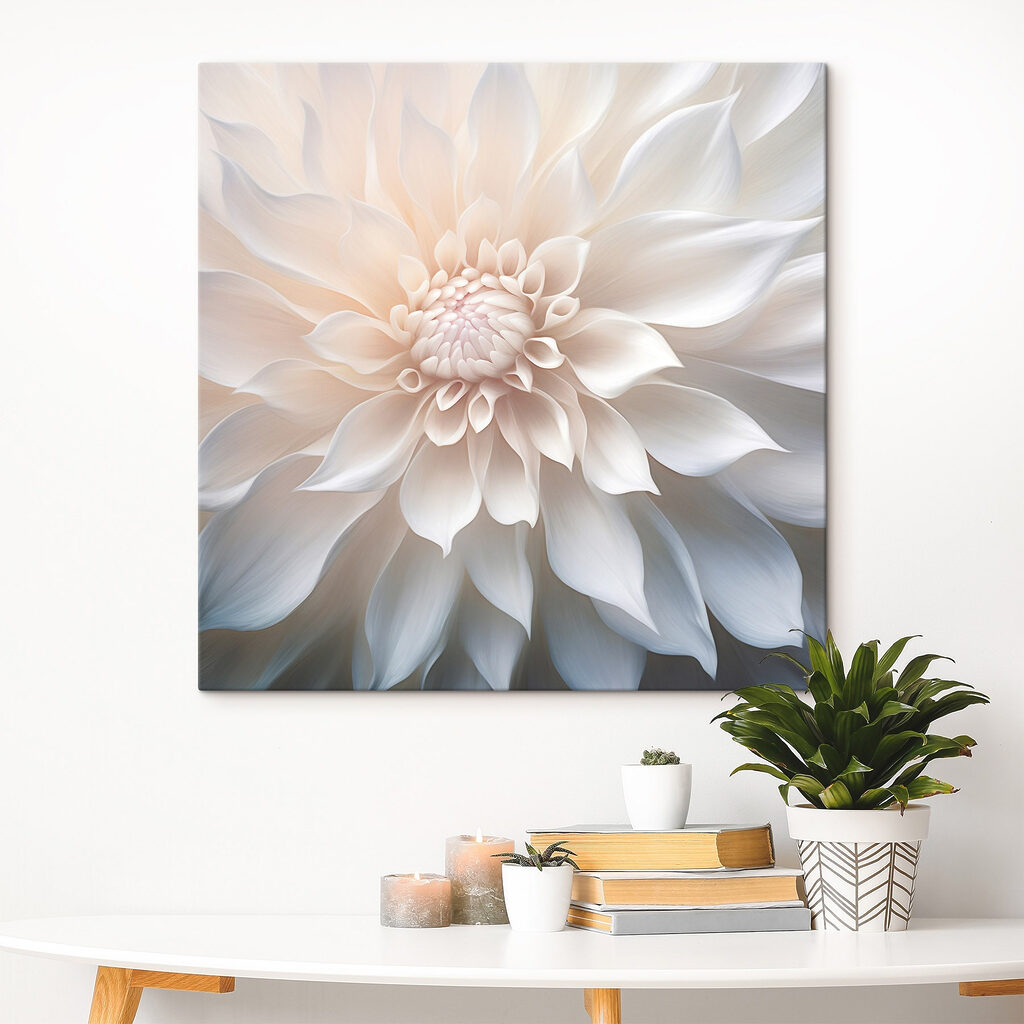 Witte bloem, parelvormig hart — interieur 3