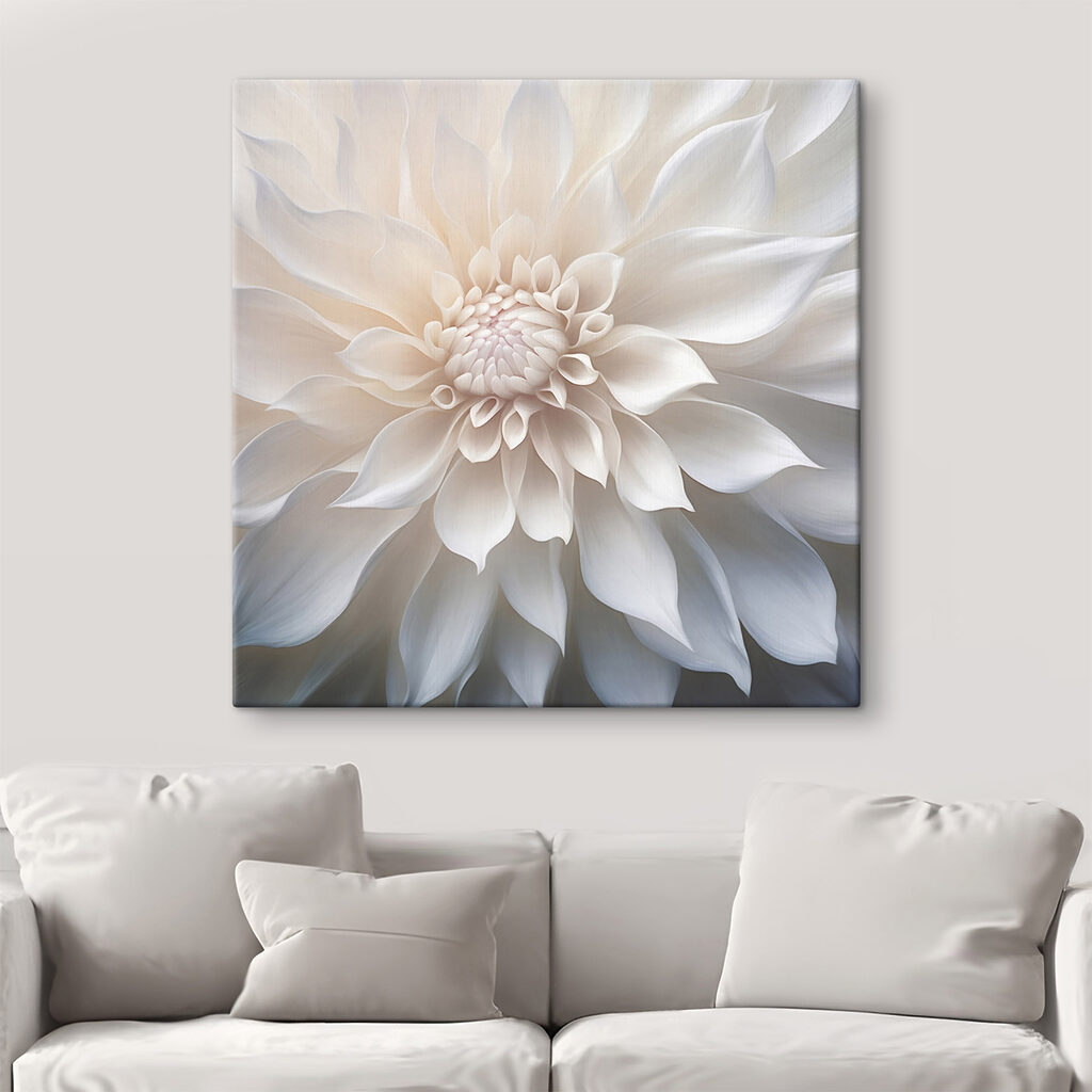 Witte bloem, parelvormig hart — interieur 1