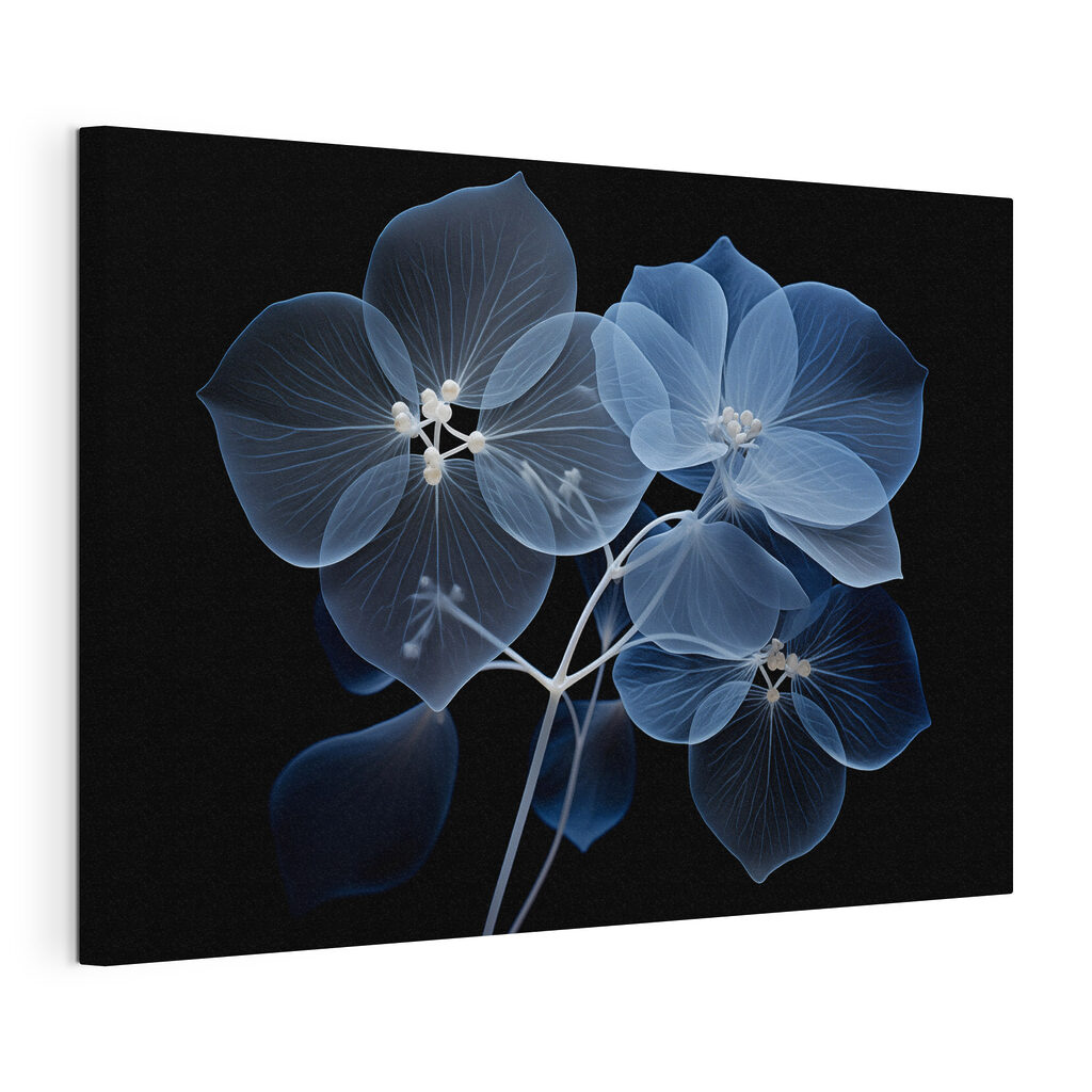 Blauwe bloemen in lichtnerven — productweergave