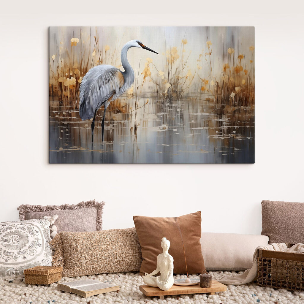 Vogel in water in een interieur