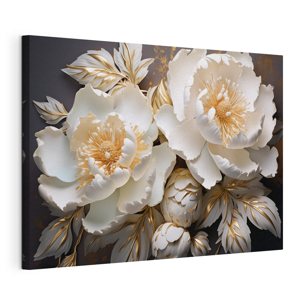 Roomwitte bloemen op donkergrijs — productweergave