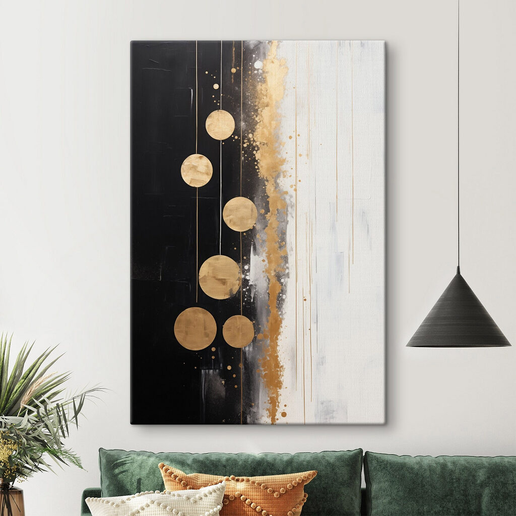 Schilderen van cirkels en lijnen in een interieur