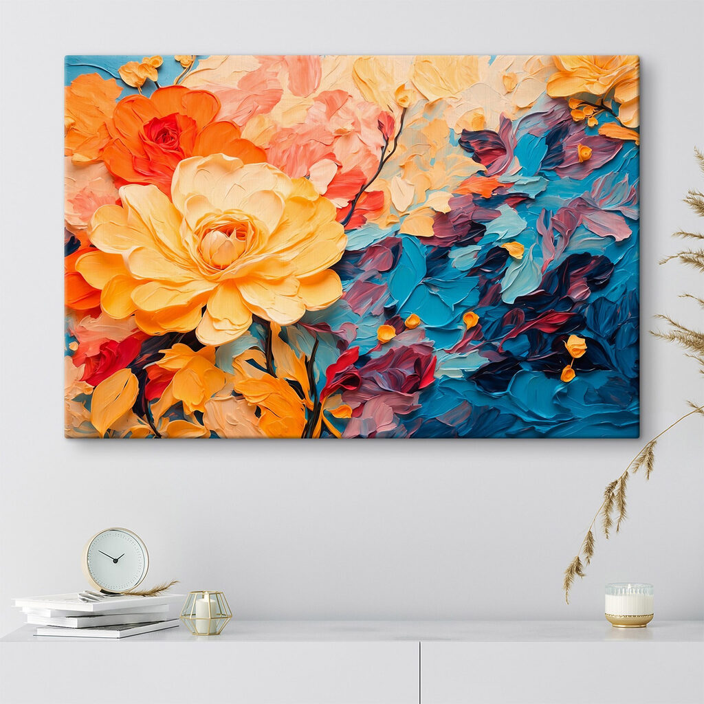 Gele rozen tussen koraalstreken — interieur 3