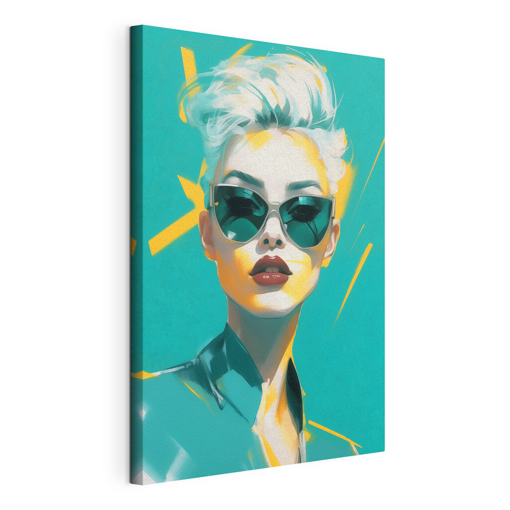Zonnebril op turquoise portret — productweergave