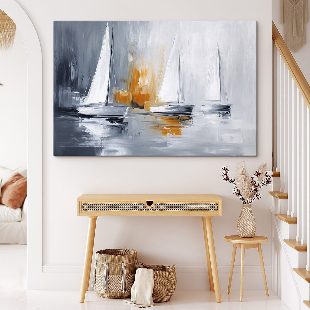 Drie zeilen met okerspiegeling — interieur 1