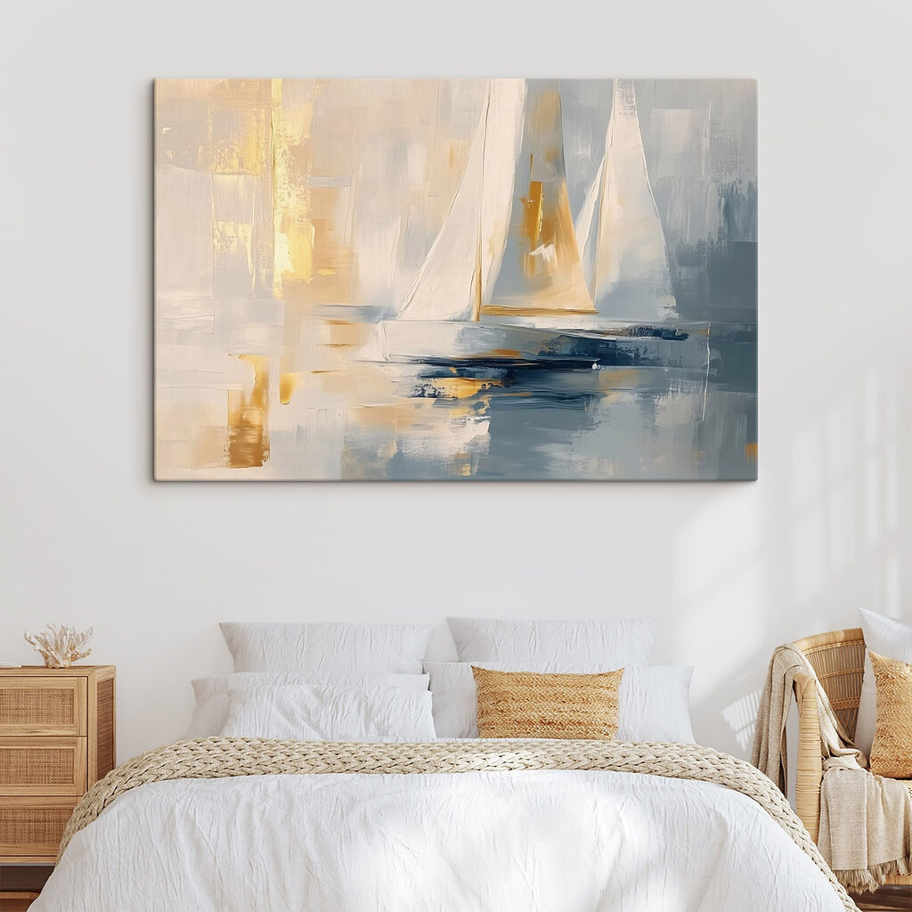 Zeilboot in bleekgouden licht — interieur 2