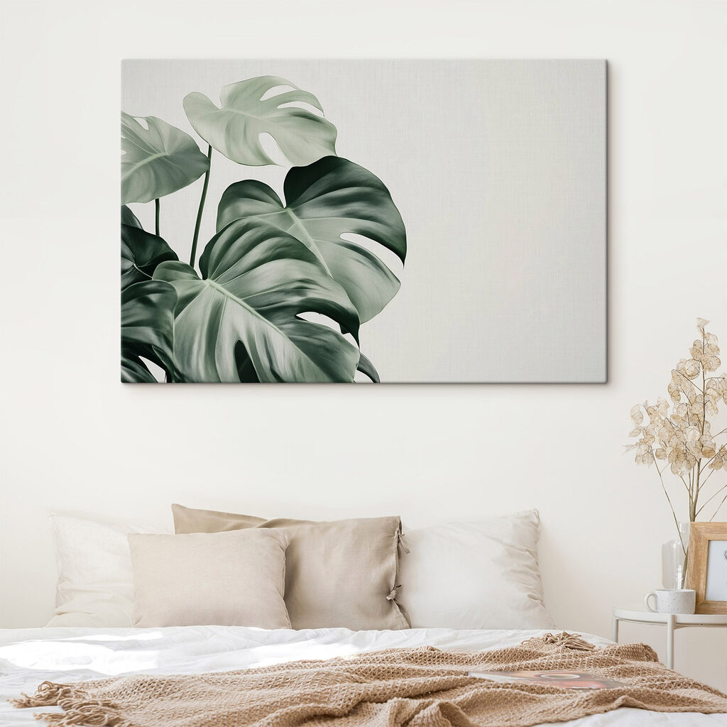 Monstera in diepe groentinten — interieur 2