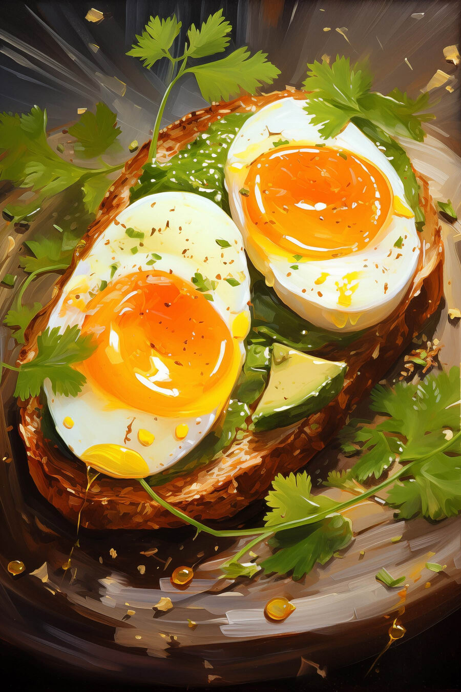 Avocadotoast met zachtgekookt ei — volledig ontwerp