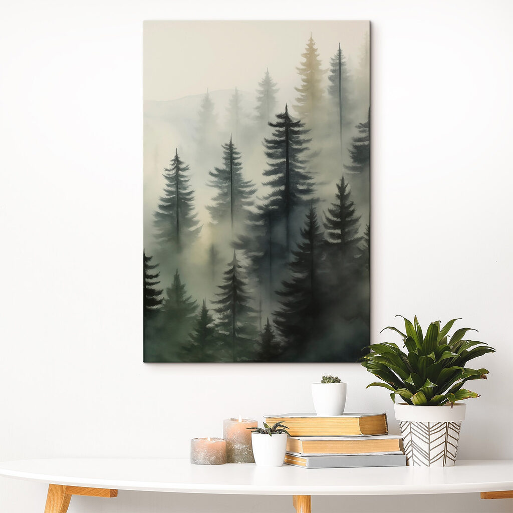 Dennen in grijsgroene nevel — interieur 2