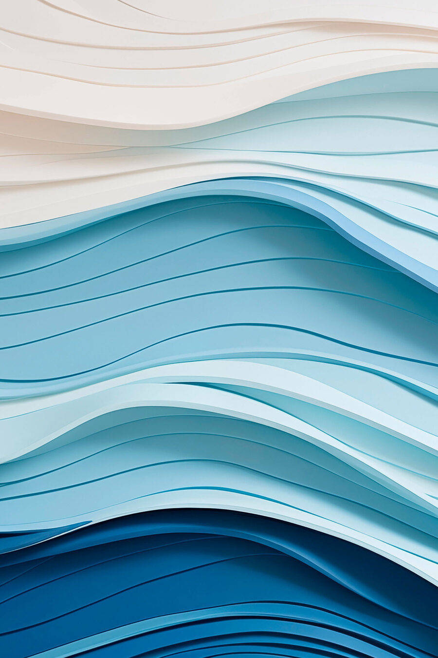 Turquoise onder witte contouren — volledig ontwerp