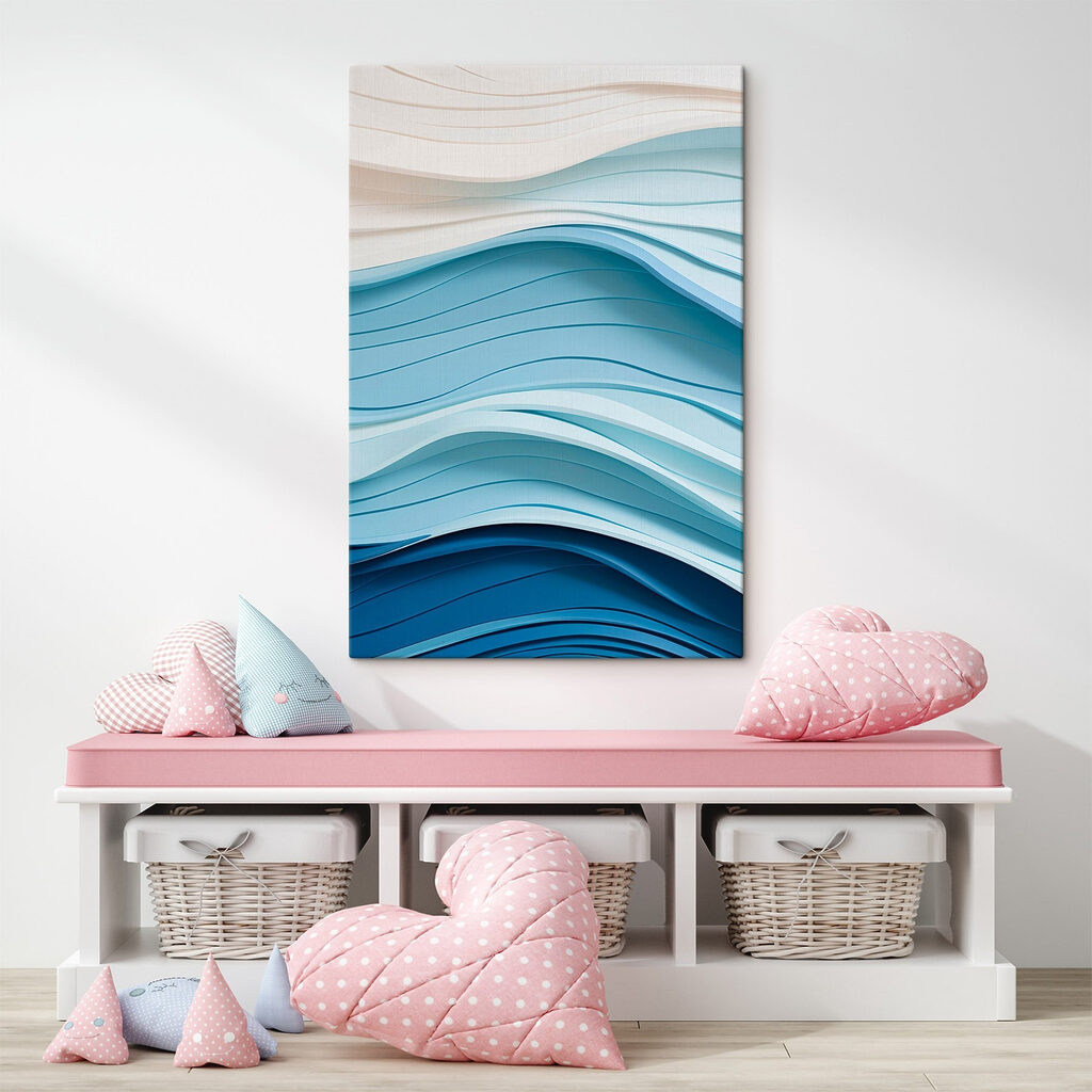 Turquoise onder witte contouren — interieur 2