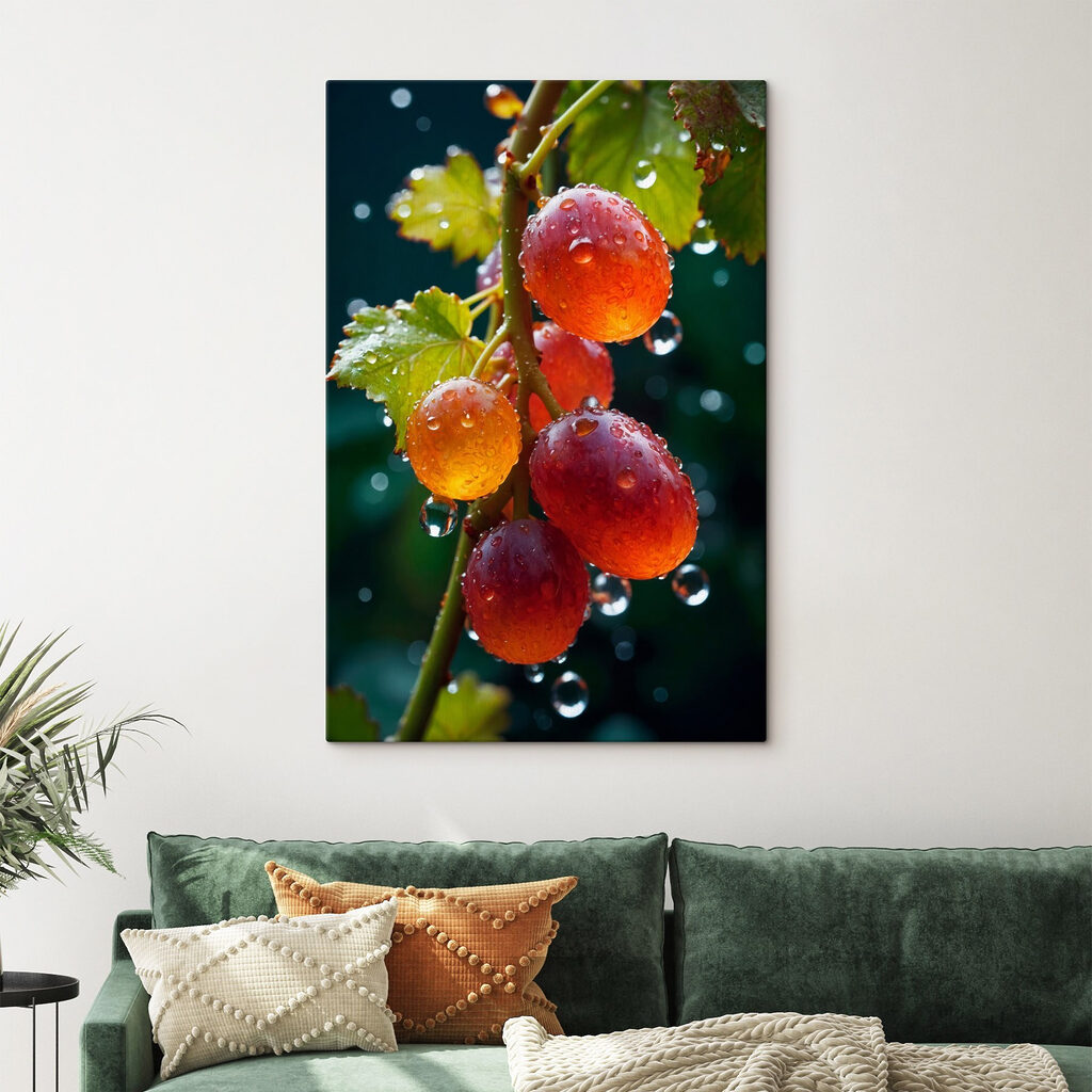 Druiven met frisse waterdruppels — interieur 1