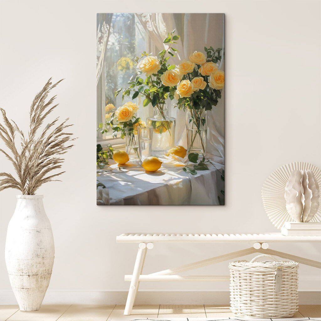 Rozen in daglicht in een interieur