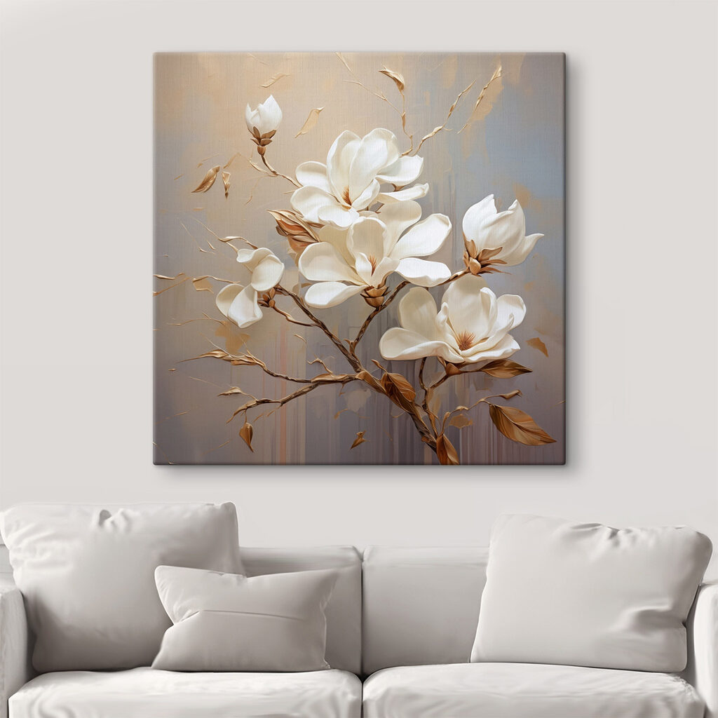 Witte magnolia op takken — interieur 2