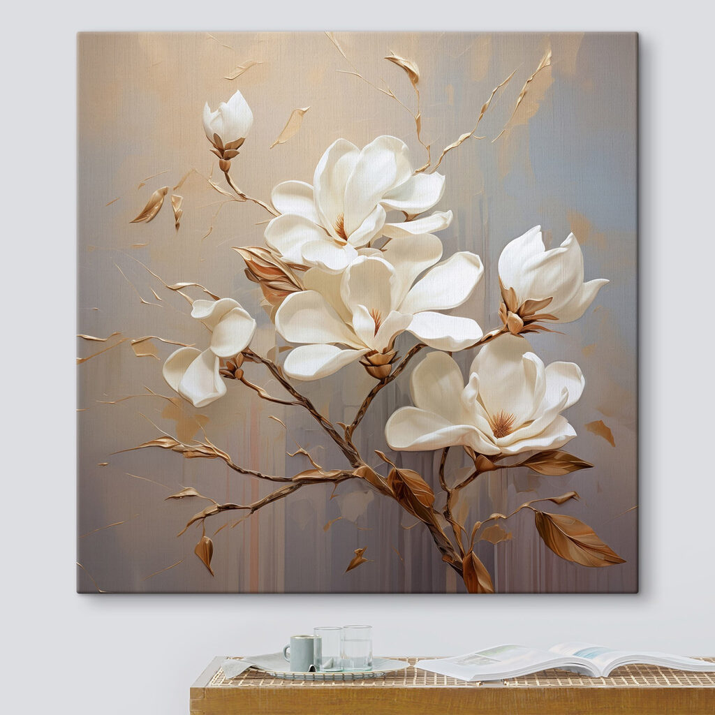 Witte magnolia op takken — interieur 3