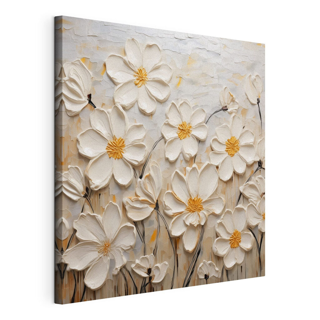 Witte bloemen met lijnstelen — productweergave