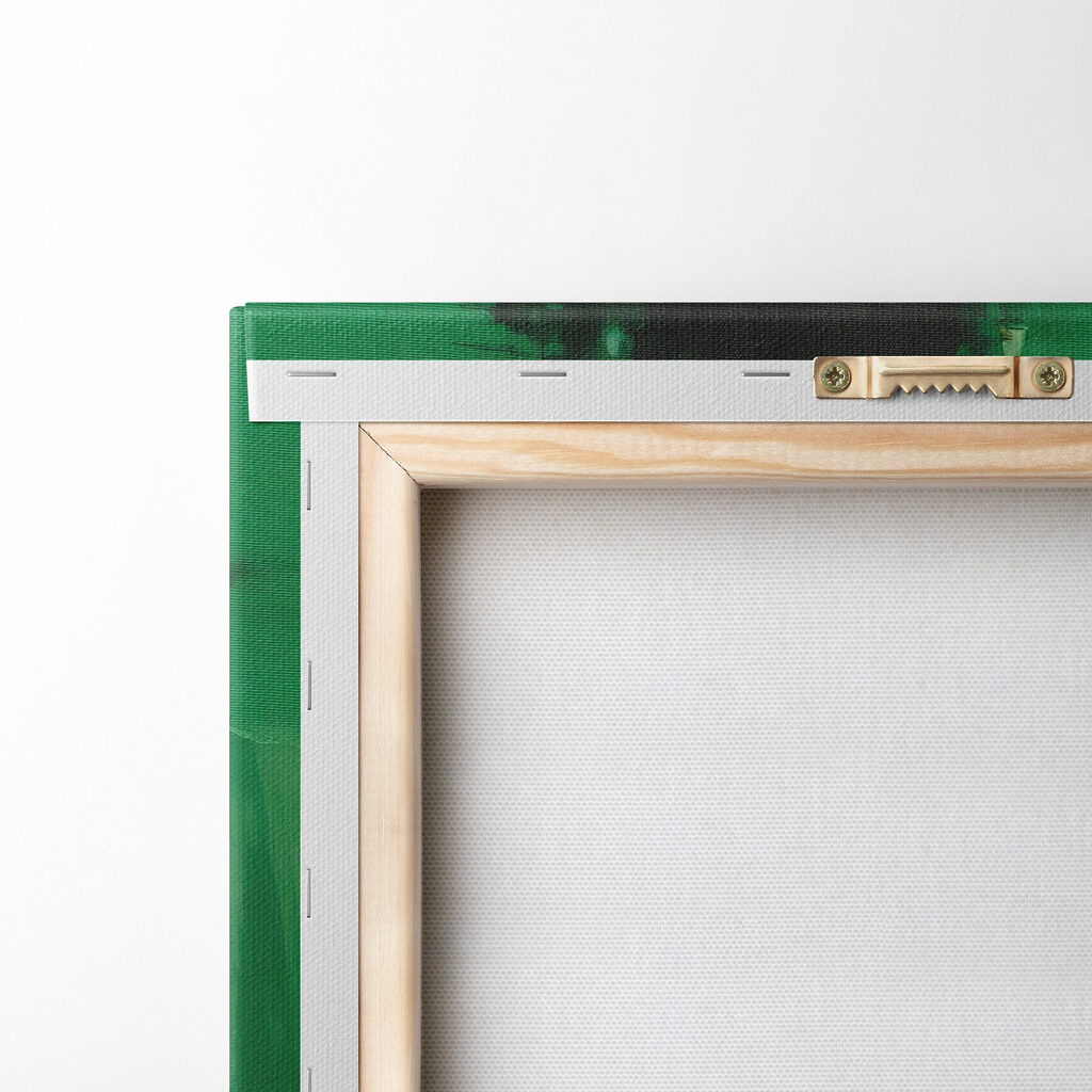 Groene verf met geel — achterkant