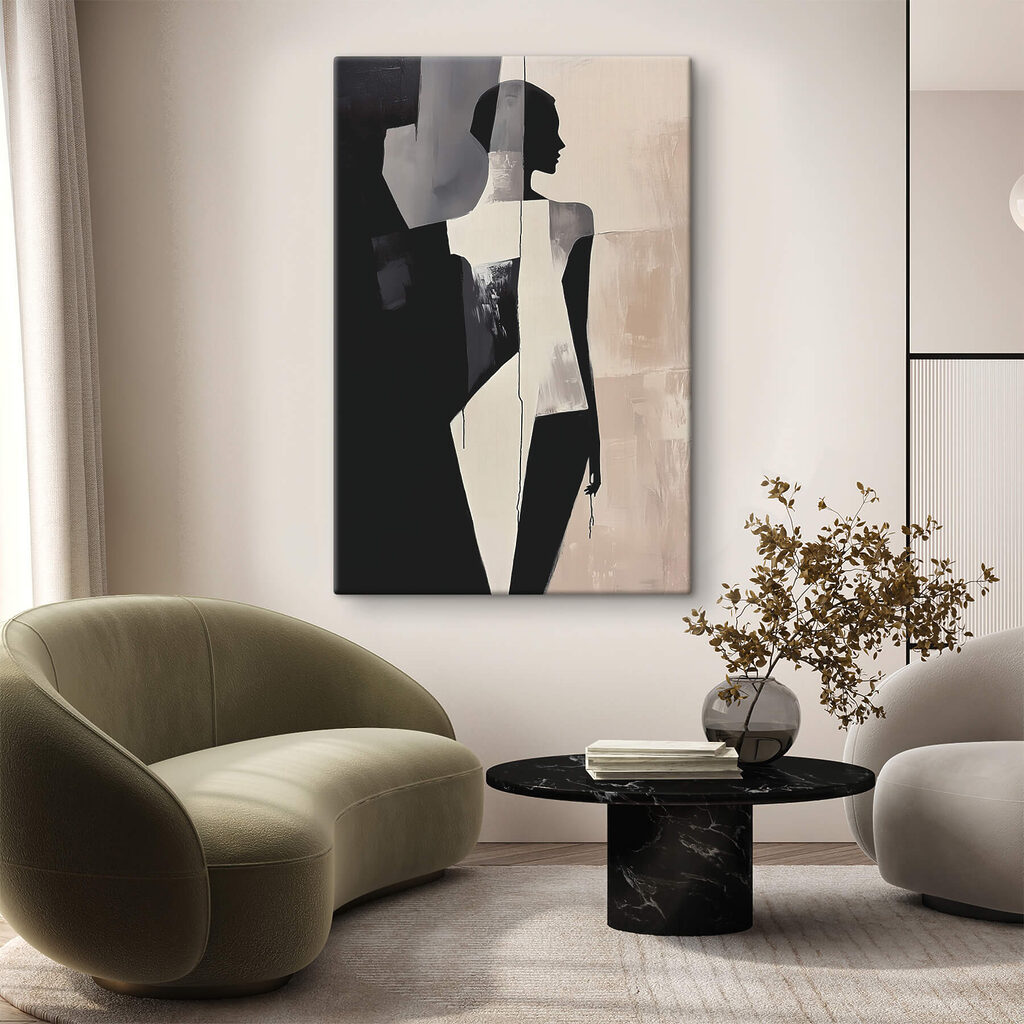 Vrouwensilhouet in rustige vlakken — interieur 2