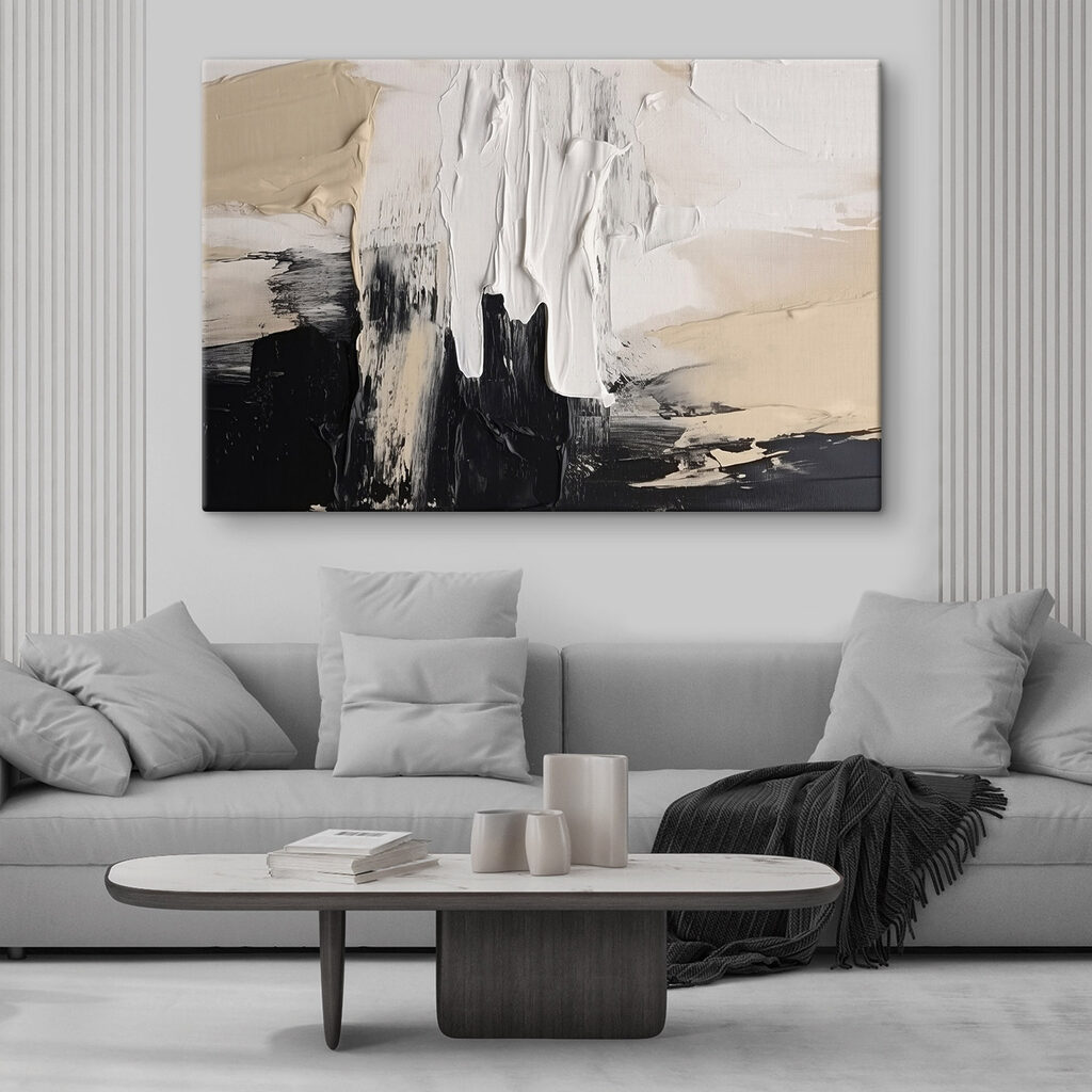 Witte verf boven zwart — interieur 1