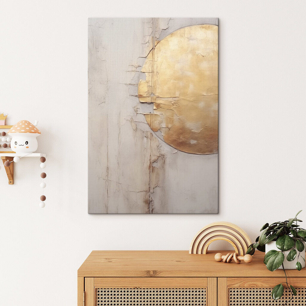 Gouden cirkel op grijs — interieur 2
