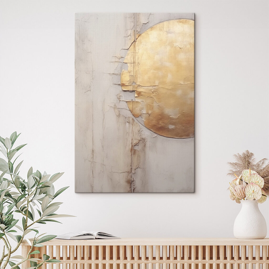 Gouden cirkel op grijs — interieur 1