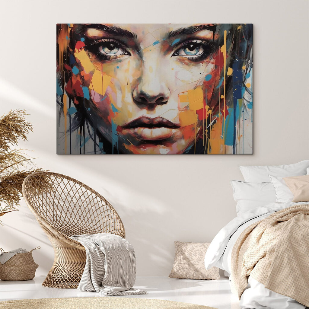Blauwe ogen tussen kleurspatten — interieur 1