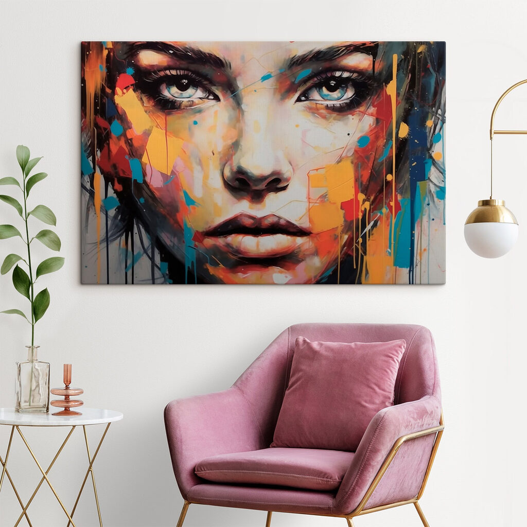 Blauwe ogen tussen kleurspatten — interieur 2