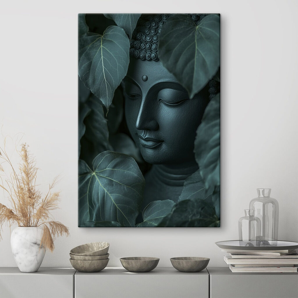 Boeddha achter grote hartbladeren — interieur 2