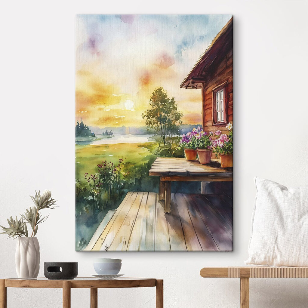 Houten veranda in avondzon — interieur 2