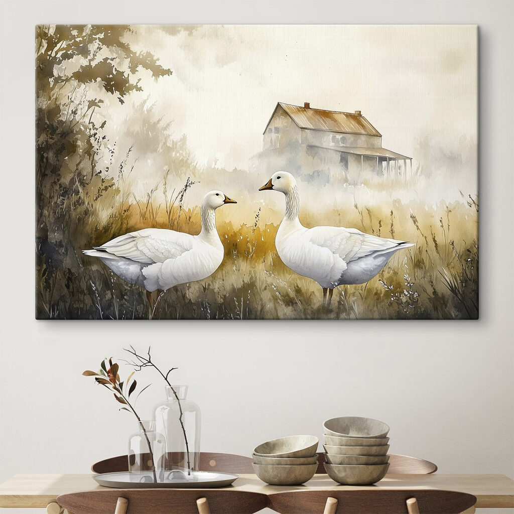 Ganzen in gouden gras — interieur 1