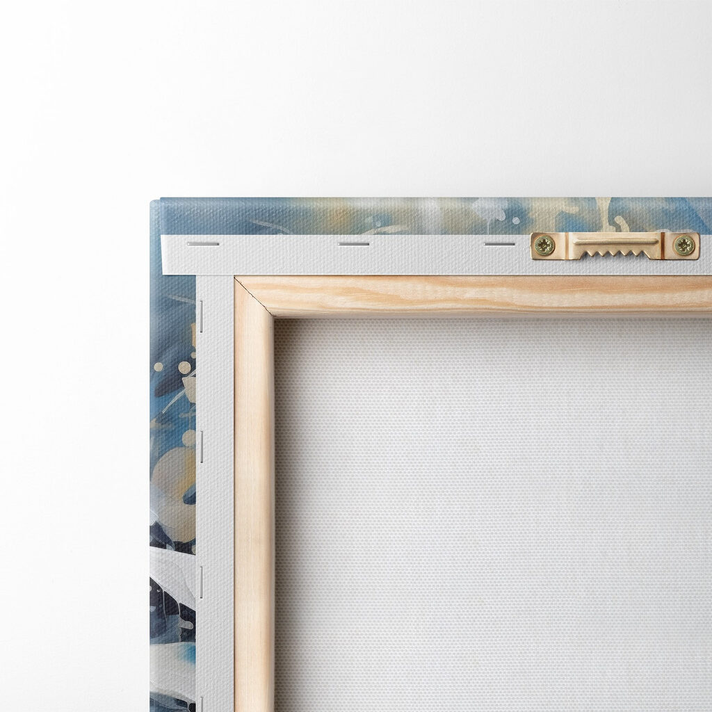 Witte lotus in blauwnevel — achterkant