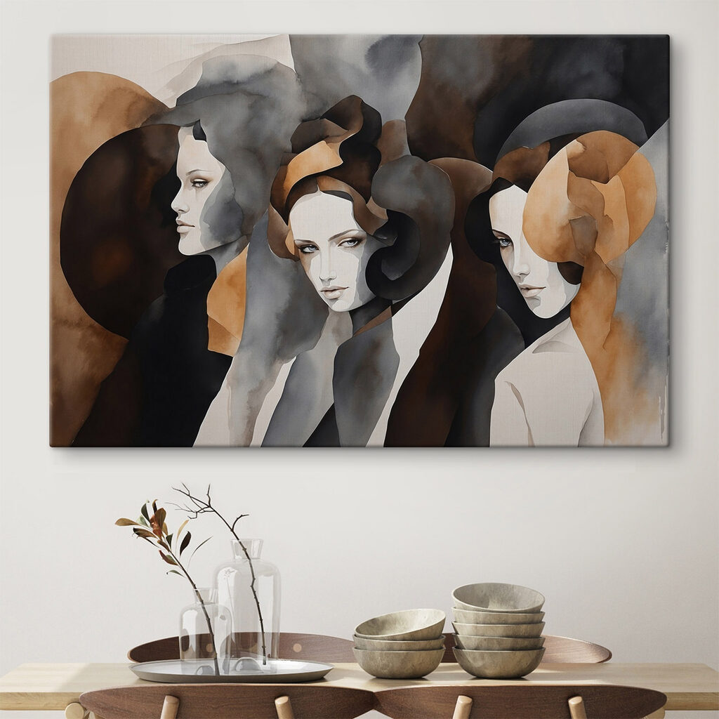 Drie vrouwen tussen aardevormen — interieur 3