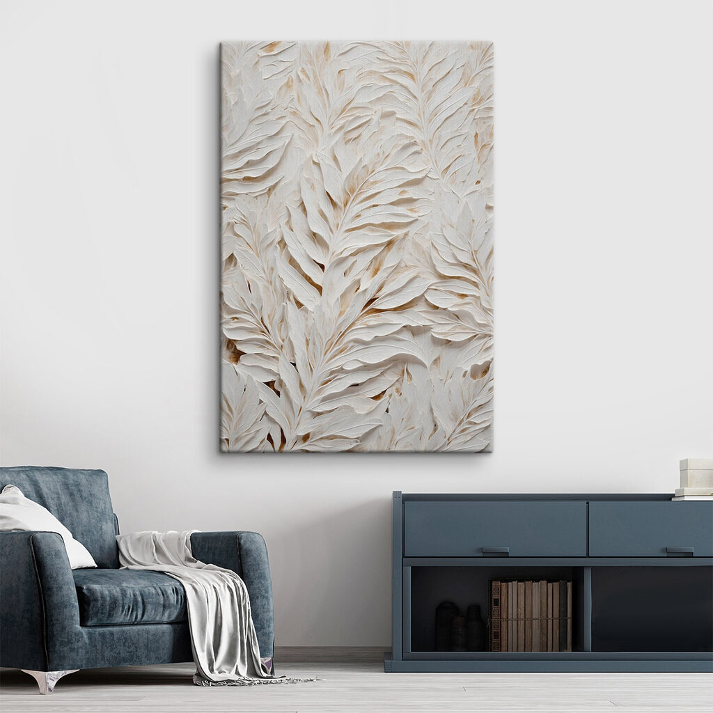 Witte bladranken met schaduw — interieur 2