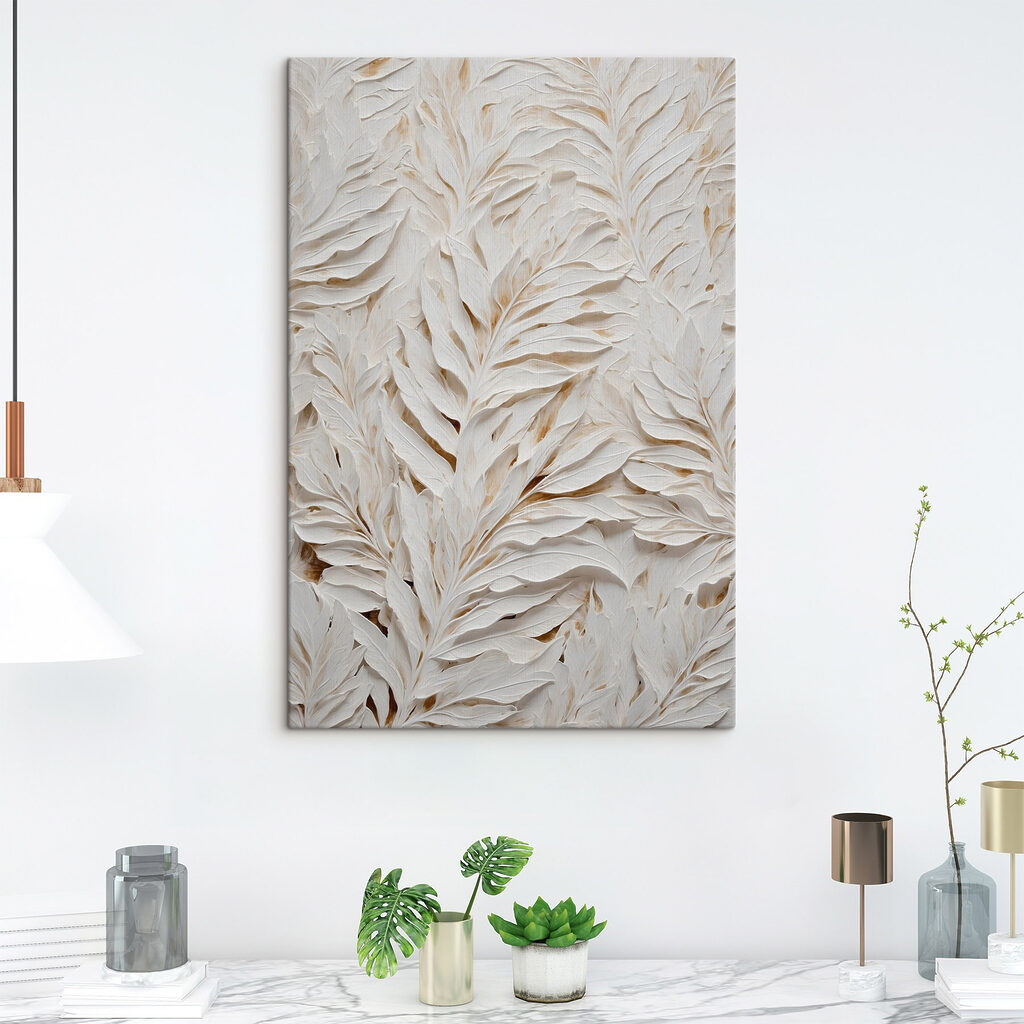 Witte bladranken met schaduw — interieur 3